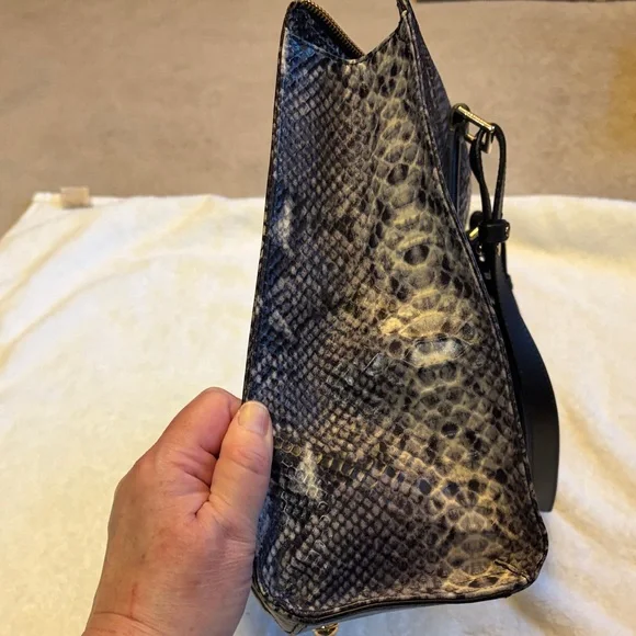 Brahmin Snakeskin Black and Gray Tote - Picture 5 of 8